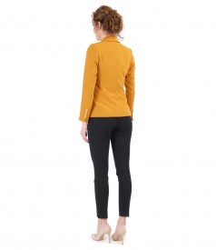Sacou din stofa elastica si pantaloni cu dunga cusuta