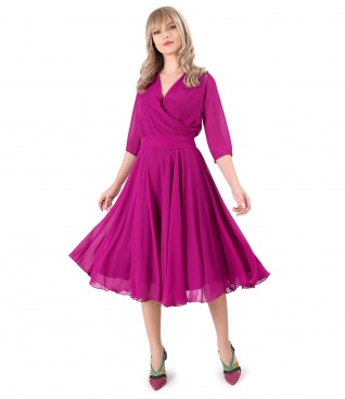 Rochie de ocazie cu esarfa brau in talie