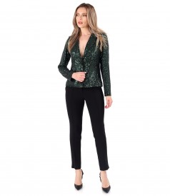 Tinuta eleganta cu sacou din paiete si pantaloni pana