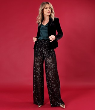 Pantaloni de seara din paiete
