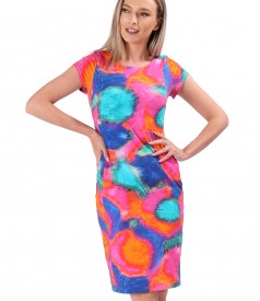 Rochie din bumbac elastic cu buzunare laterale