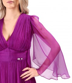 Rochie scurta de seara din voal de matase naturala