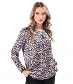 Bluza lejera din satin imprimat