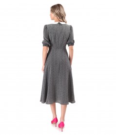 Rochie midi din viscoza imprimata cu picouri