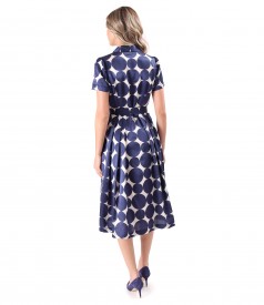 Rochie eleganta tip camasa din bumbac cu matase naturala