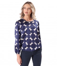 Bluza cu maneci lungi din bumbac cu matase naturala