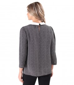 Bluza eleganta din viscoza imprimata cu picouri