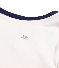 Bluza din jerse elastic cu garnituri in contrast