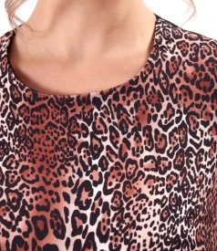 Rochie lejera cu fata din stofa tip crep cu animal print