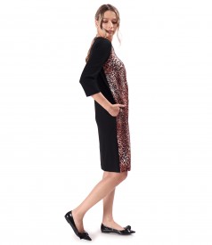 Rochie lejera cu fata din stofa tip crep cu animal print