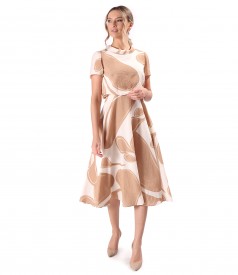 Rochie midi din viscoza imprimata cu motive florale