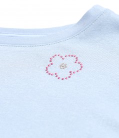 Bluza din jerse elastic uni cu maneci scurte