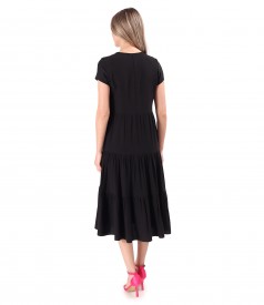 Rochie midi cu volane din viscoza usor creponata