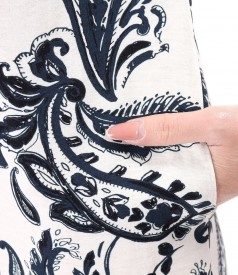Rochie lejera din viscoza cu in imprimat cu motive paisley