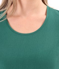 Rochie midi cu volane din viscoza usor creponata