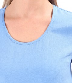 Rochie midi cu volane din viscoza usor creponata