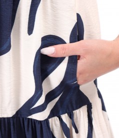Rochie midi cu volane din viscoza imprimata cu motive florale