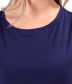 Bluza din jerse elastic uni cu umeri cazuti