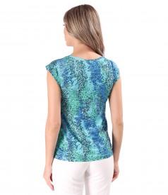 Bluza din jerse elastic imprimat digital