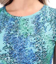 Bluza din jerse elastic imprimat digital
