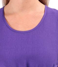 Rochie cu volane din viscoza incretita cu snur in talie