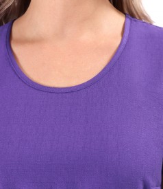 Rochie cu volane din viscoza incretita cu snur in talie