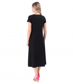 Rochie midi din jerse elastic uni