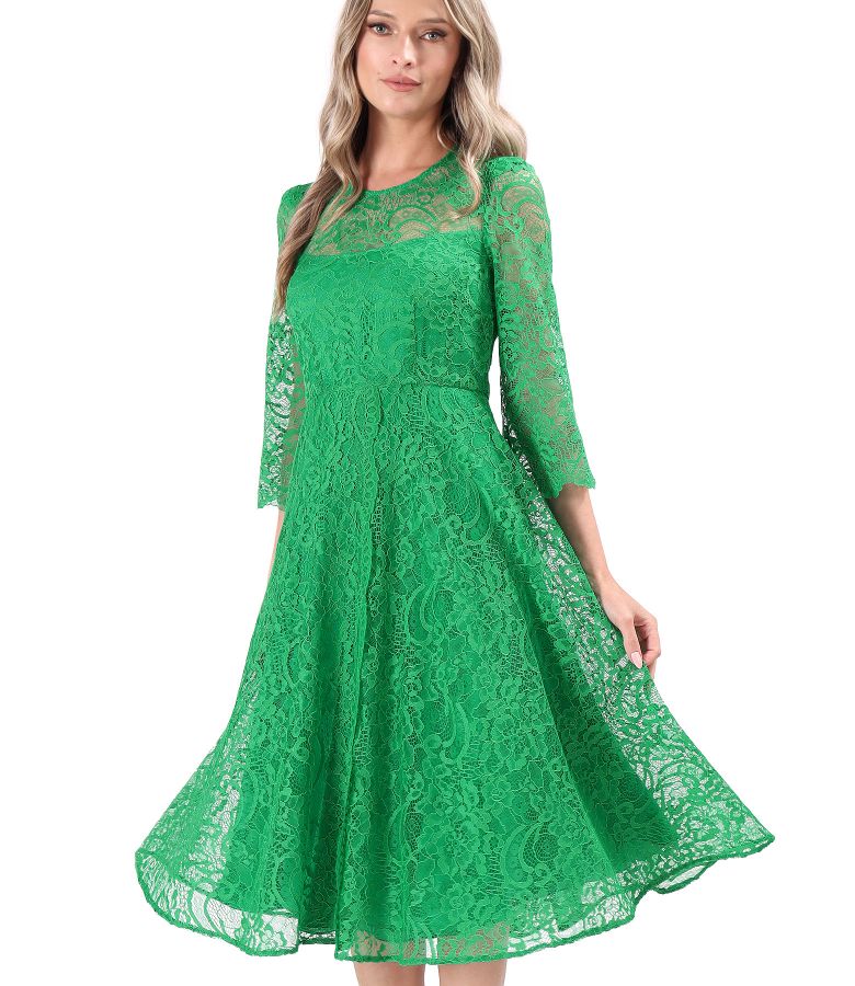 Rochie eleganta din dantela fina cu motive florale