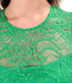 Rochie eleganta din dantela fina cu motive florale