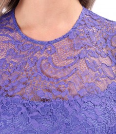 Rochie eleganta din dantela fina cu motive florale