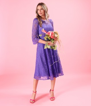 Rochie eleganta din dantela fina cu motive florale