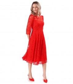 Rochie eleganta din dantela fina cu motive florale