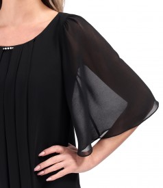 Rochie midi de ocazie din voal uni