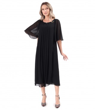 Rochie midi de ocazie din voal uni