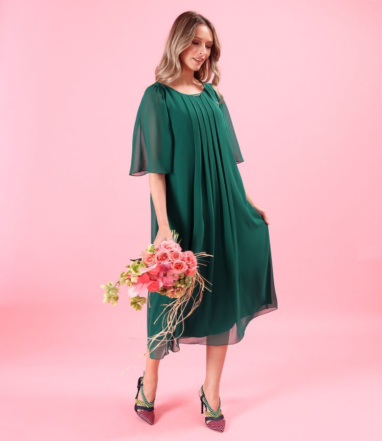Rochie midi de ocazie din voal uni