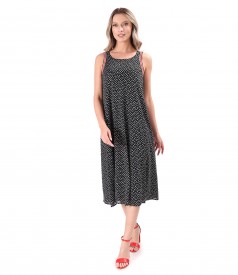 Rochie midi lejera din jerse cu garnituri decorative