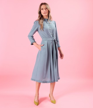 Rochie eleganta tip camasa din viscoza