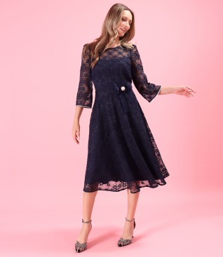 Rochie de ocazie din dantela cu motive florale