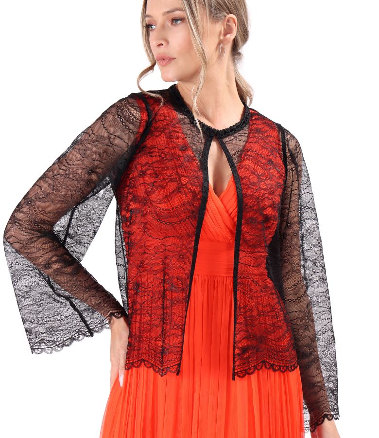 Bolero din dantela fina cu motive florale