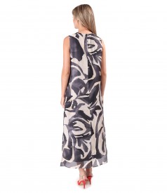 Rochie eleganta lunga imprimata cu motive geometrice