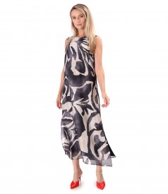 Rochie eleganta lunga imprimata cu motive geometrice