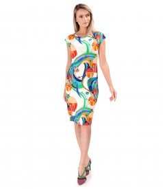 Rochie din jerse elastic imprimat