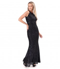 Rochie de seara lunga din paiete multicolore