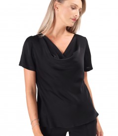 Bluza eleganta pe bie din saten de viscoza