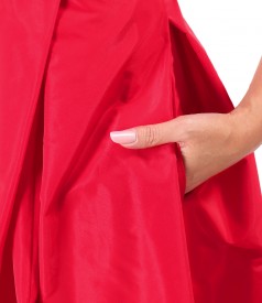 Rochie evazata din tafta cu corset cu bretele