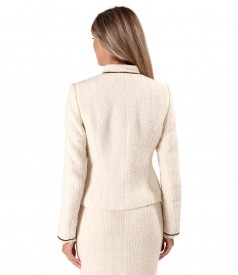 Sacou elegant din bucle cu lana virgina si alpaca