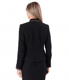 Sacou elegant din bucle cu lana virgina si alpaca