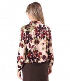 Bluza eleganta din viscoza cu guler tip esarfa