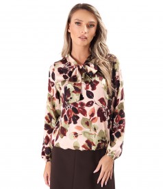 Bluza eleganta din viscoza cu guler tip esarfa